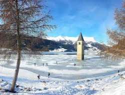 When the lake freezes over during winter, it makes When the lake freezes over during winter, it makes it possible to walk on ice and explore the tower. Although the bells were removed before the creati